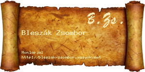 Bleszák Zsombor névjegykártya